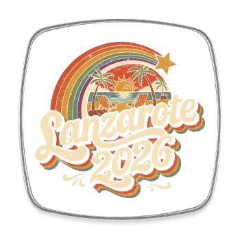 Lanzarote 2026 Strand Retro - Viereckiger Kühlschrankmagnet - Weiß - Vorne