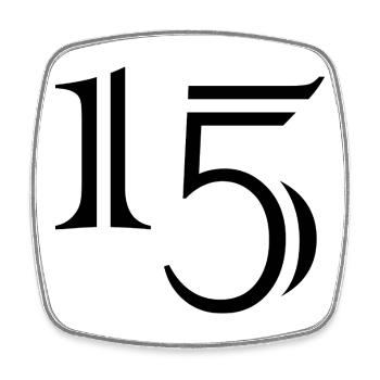 15. 15 ANS. 15e ANNIVERSAIRE. ANNIVERSAIRE 15 ANS. - Magnet carré - blanc - Devant