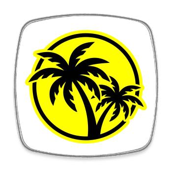 Palm Tree Symbol Beach - Square fridge magnet - white - Front