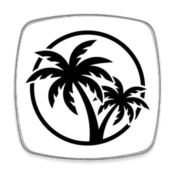 Palm Tree Symbol Beach - Square fridge magnet - white - Front