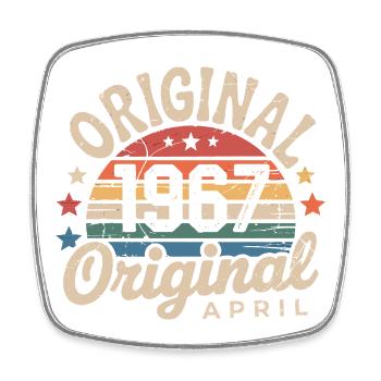 April 1967 Vintage Retro April Geburtstagsgeschenk - Viereckiger Kühlschrankmagnet - Weiß - Vorne