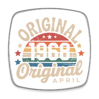 Avril 1968 Vintage Rétro Cadeau Anniversaire Avril - Magnet carré - blanc - Devant