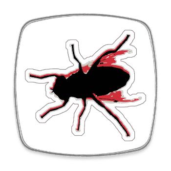 Fly Fishing No. 4 - Square fridge magnet - white - Front