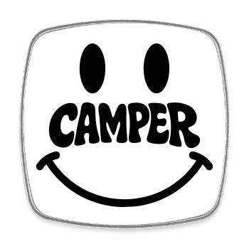 Camper - Viereckiger Kühlschrankmagnet - Weiß - Vorne