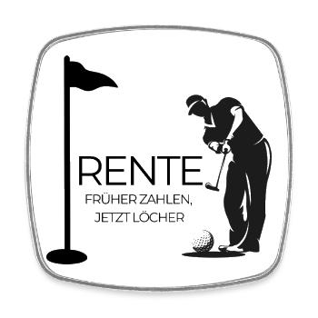 Rente Golfer  - Viereckiger Kühlschrankmagnet - Weiß - Vorne