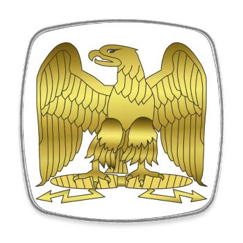 Napoleons goldenes Kaiseradlerwappen - Viereckiger Kühlschrankmagnet - Weiß - Vorne