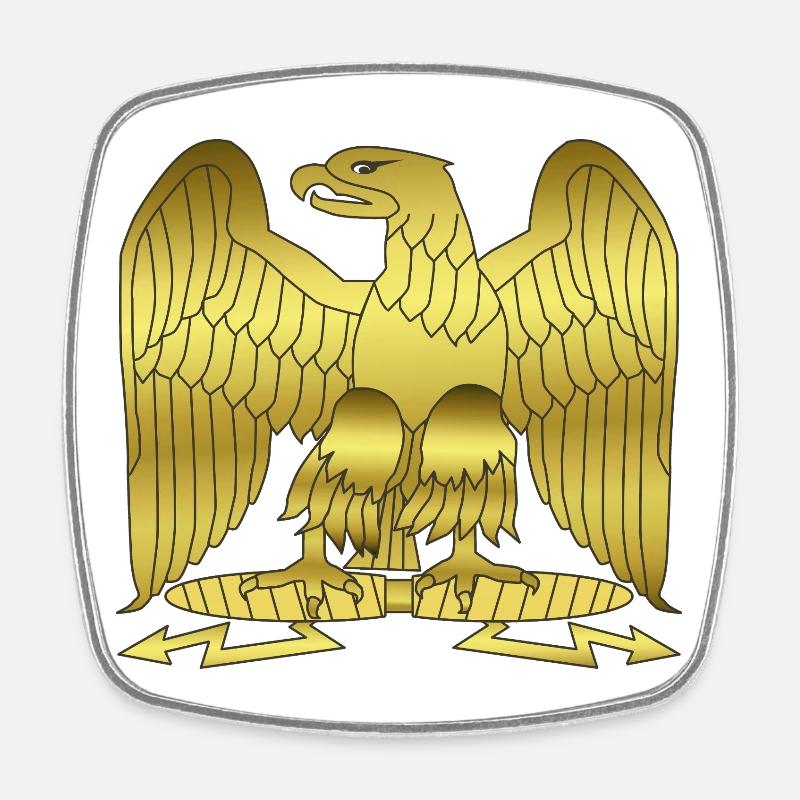 Napoleon Golden Imperial Eagle Crest - Square fridge magnet - white