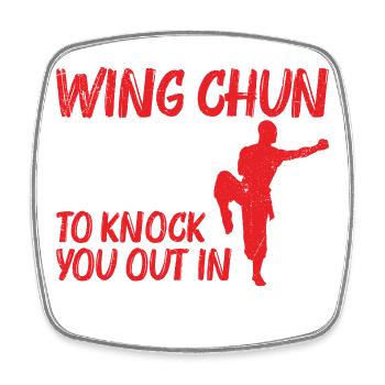 Wing Chun-Ausbilder Kung-Fu-Training Kampfsport - Viereckiger Kühlschrankmagnet - Weiß - Vorne