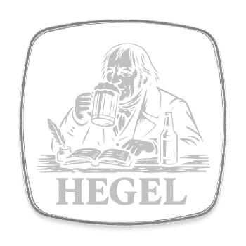 Hegel Pub Scholar Beer Illustration - Square fridge magnet - white - Front