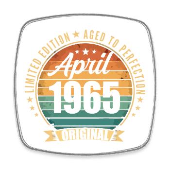 Cadeau d’anniversaire rétro vintage de Avril 1965 - Magnet carré - blanc - Devant