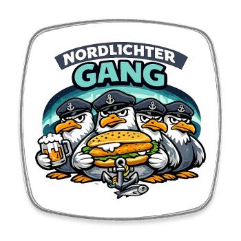 Nordlichter Gang Küstenhumor Möwen Ostsee Nordsee - Viereckiger Kühlschrankmagnet - Weiß - Vorne
