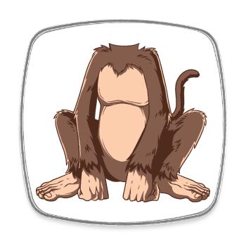 Bigfoot-Cartoon-Silhouette auf Kleidung - Viereckiger Kühlschrankmagnet - Weiß - Vorne