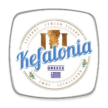 Kefalonia Insel in Griechenland Vintage Souvenir - Viereckiger Kühlschrankmagnet - Weiß - Vorne