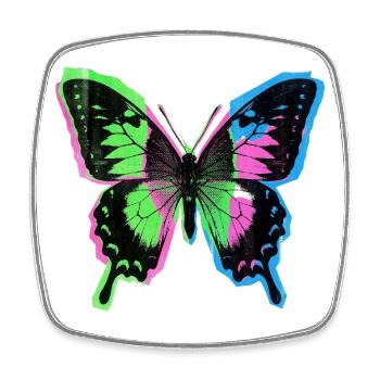 Retro Vintage Schmetterling - Viereckiger Kühlschrankmagnet - Weiß - Vorne