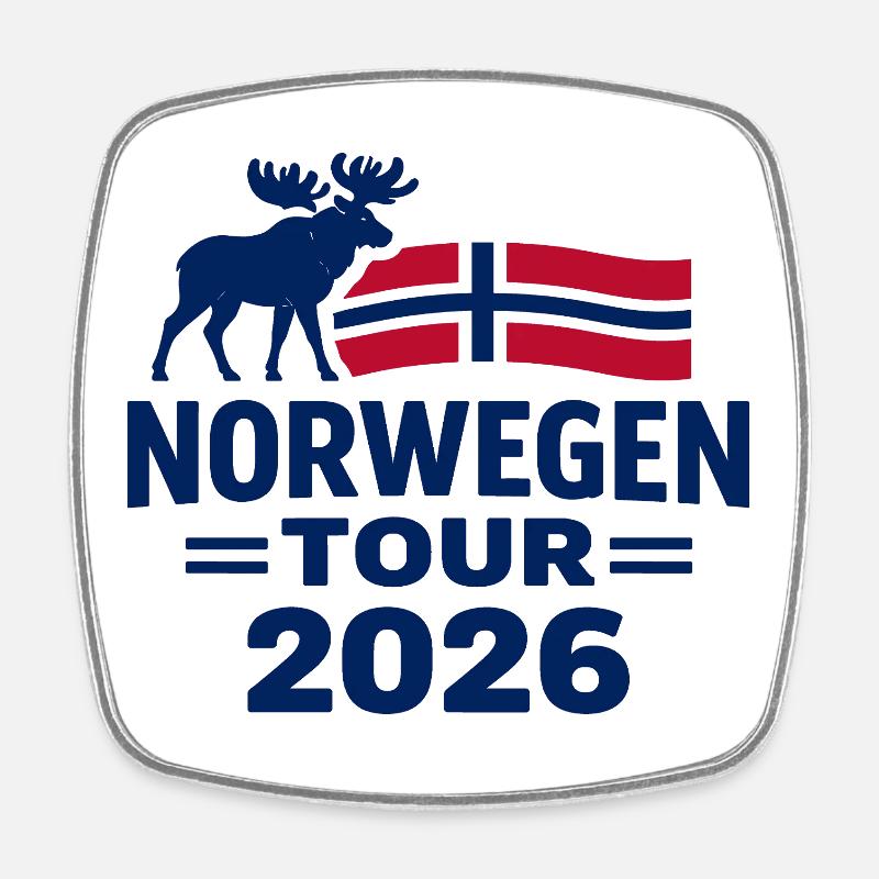 Norwegen Tour 2026 Geschenk Abenteuer - Viereckiger Kühlschrankmagnet - Weiß