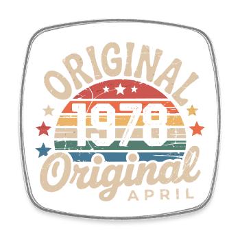 April 1978 Vintage Retro April Geburtstagsgeschenk - Viereckiger Kühlschrankmagnet - Weiß - Vorne