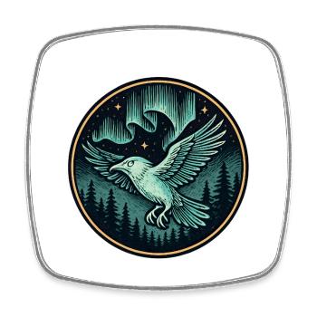 Nachtfalkenwald Emblem - Viereckiger Kühlschrankmagnet - Weiß - Vorne