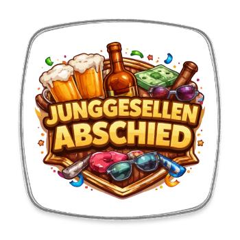Junggesellenabschied Feierdesign - Viereckiger Kühlschrankmagnet - Weiß - Vorne