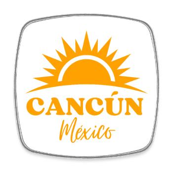 Cancún Sunrise  - Square fridge magnet - white - Front