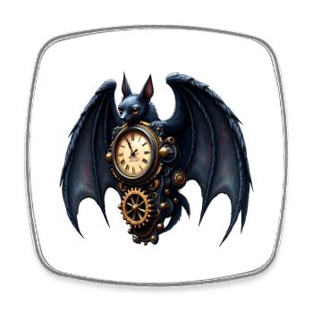 Steampunk watchmaker bat - Square fridge magnet - white - Front