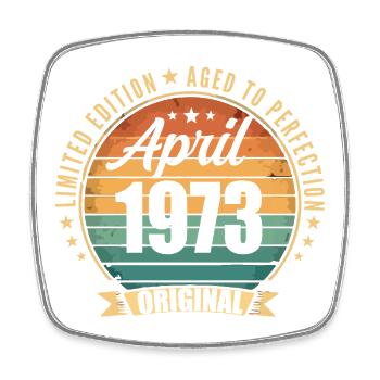 Cadeau d’anniversaire rétro vintage de Avril 1973 - Magnet carré - blanc - Devant