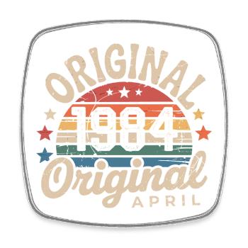 Avril 1984 Vintage Rétro Cadeau Anniversaire Avril - Magnet carré - blanc - Devant