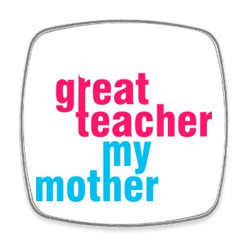 Great Teacher Mom Shirt – Geschenkidee - Viereckiger Kühlschrankmagnet - Weiß - Vorne