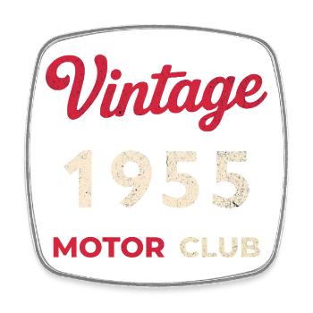 Cadeau vintage de l’année de naissance rétro du Motor Club de 1955 - Magnet carré - blanc - Devant