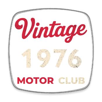 Cadeau vintage de l’année de naissance rétro du Motor Club 1976 - Magnet carré - blanc - Devant