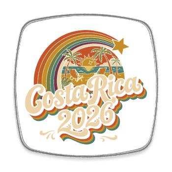 Costa Rica 2026 Retro Sunset - Square fridge magnet - white - Front