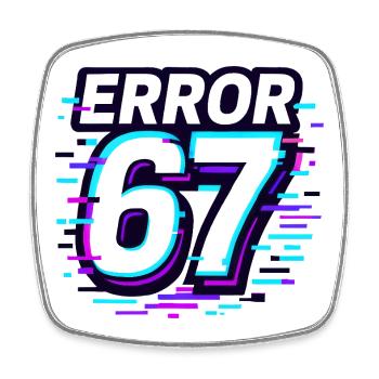 Error 67 Six Seven Glitch Cyber Meme Gift Idea - Square fridge magnet - white - Front