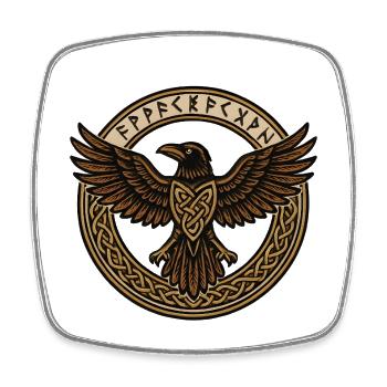 Ravenlord in the Rune Circle - Square fridge magnet - white - Front