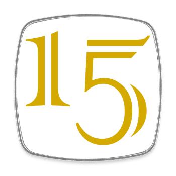 15. 15 ANS. 15e ANNIVERSAIRE. ANNIVERSAIRE 15 ANS. - Magnet carré - blanc - Devant
