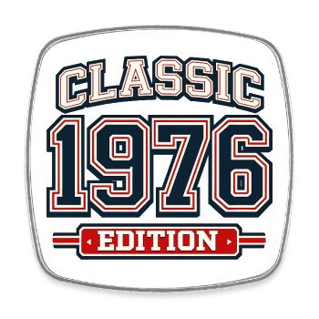 Classic 1976 Edition in College Vintage Style - Square fridge magnet - white - Front