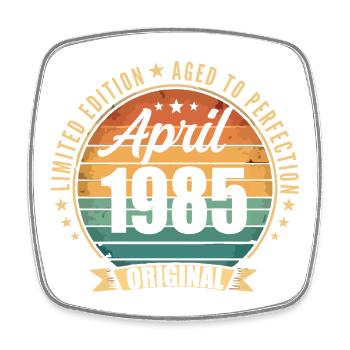Cadeau d’anniversaire rétro vintage de Avril 1985 - Magnet carré - blanc - Devant