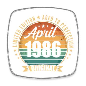 Cadeau d’anniversaire rétro vintage de Avril 1986 - Magnet carré - blanc - Devant