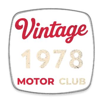 Cadeau vintage de l’année de naissance rétro du Motor Club 1978 - Magnet carré - blanc - Devant