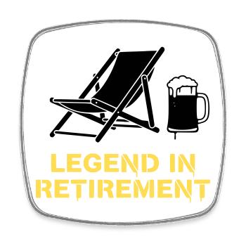 Retired Legend Rente Liegestuhl - Viereckiger Kühlschrankmagnet - Weiß - Vorne
