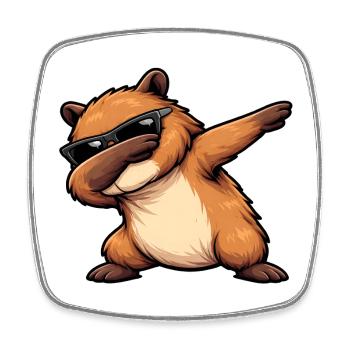Tamponnement du capybara - Magnet carré - blanc - Devant