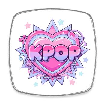 KPOP Pastell Herz Glow Design - Viereckiger Kühlschrankmagnet - Weiß - Vorne