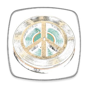 Vinyl Collector Record Collector Vinyl Records - Square fridge magnet - white - Front