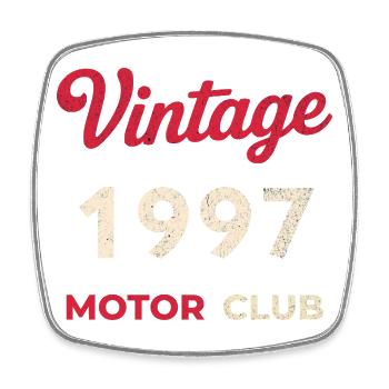 Cadeau vintage de l’année de naissance rétro du Motor Club 1997 - Magnet carré - blanc - Devant