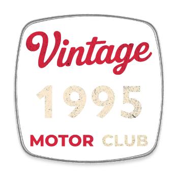 Cadeau rétro vintage de l’année de naissance du Motor Club 1995 - Magnet carré - blanc - Devant