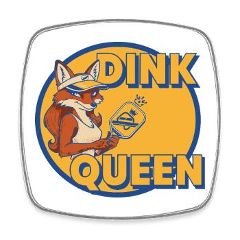 Pickleball Dink Queen Funny Player Love Pickleball - Square fridge magnet - white - Front