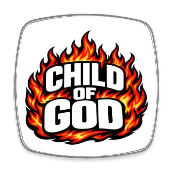 Child of God Flammen Streetwear - Viereckiger Kühlschrankmagnet - Weiß - Vorne