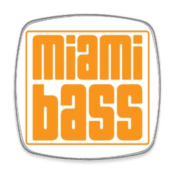 Miami Bass Retro Blocks - Square fridge magnet - white - Front