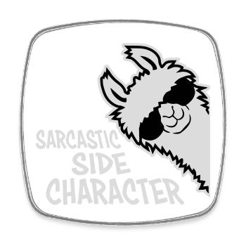 Lama Alpaga Personnage secondaire sarcastique - Magnet carré - blanc - Devant