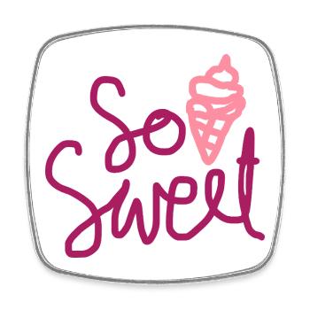 So Sweet Cute Summer Dessert Design - Viereckiger Kühlschrankmagnet - Weiß - Vorne