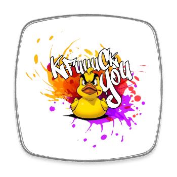 Graffiti Duck: An Explosion of Colors - Square fridge magnet - white - Front