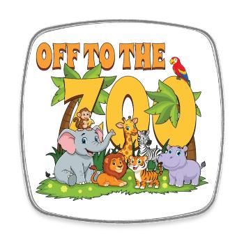 Ab zum Zoo Tiere Zoo Party Dschungel Zoo - Viereckiger Kühlschrankmagnet - Weiß - Vorne